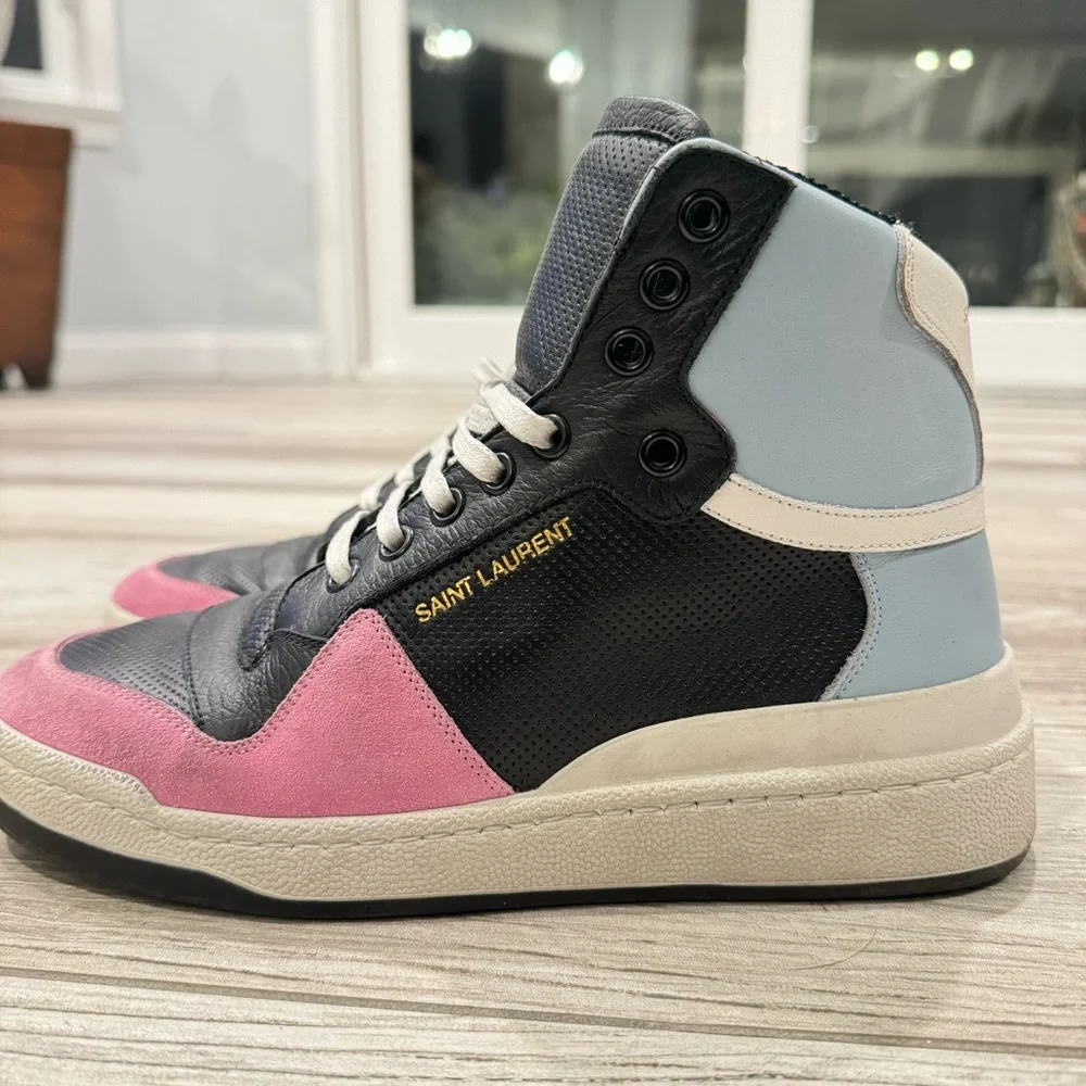 SAINT LAURENT High Top Tennis Shoes Size 7.5 - Picture 14 of 14